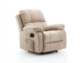 Sillón reclinable 86x95x103 cm - manual tapizado en tela suave con reposapiés extensible y respaldo ajustable - color beige - diseño acolchado confortable