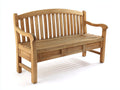 Banco de jardín de madera natural 150 x 65 x 90 cm - color madera natural - diseño clásico con respaldo y reposabrazos