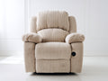 Sillón reclinable tapizado de tela de pana 85x95x105 cm - color beige - estilo moderno con función reclinable