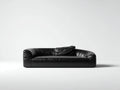 Sofás lineales tapizados efecto cuero 230x98x72 cm - Negro - Diseño contemporáneo de perfil bajo