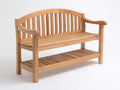 Banco de jardín 160x65x90 cm - madera acabado natural - diseño clásico con estante inferior