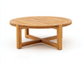 Mesa de jardín de madera redonda 120 x 120 x 75 cm - color madera natural - diseño moderno para exterior