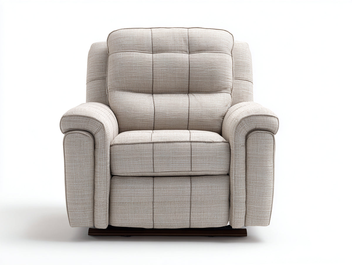 Sillón reclinable de tela beige 90 x 95 x 100 cm - color beige - diseño ergonómico con respaldo acolchado