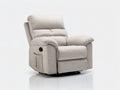 Sillón reclinable 90x95x105 cm - eléctrico tapizado en tela con reposapiés ajustable y respaldo reclinable - color beige - diseño cómodo moderno