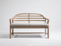 Banco de jardín de madera 130 x 60 x 85 cm - color madera natural - diseño moderno con respaldo y asiento acolchado