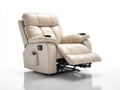 Sillón reclinable de piel sintética beige 90 x 95 x 105 cm - color beige - diseño ergonómico con reposapiés ajustable