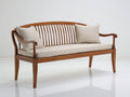 Banco de jardín de madera con cojines 180x70x90 cm - color marrón natural - estilo clásico exterior