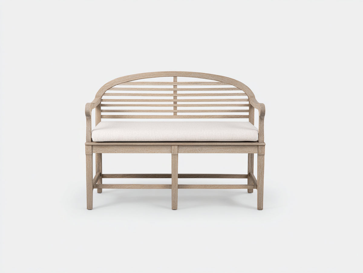 Banco de jardín 120x60x85 cm - madera acabado natural - diseño clásico para exterior