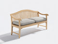 Bancos de jardín de madera 155 x 62 x 92 cm - madera natural y gris claro - diseño clásico con respaldo curvo