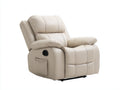 Sillones reclinables tapizados 95 x 98 x 106 cm - beige - diseño acolchado con reposapiés y bolsillo lateral