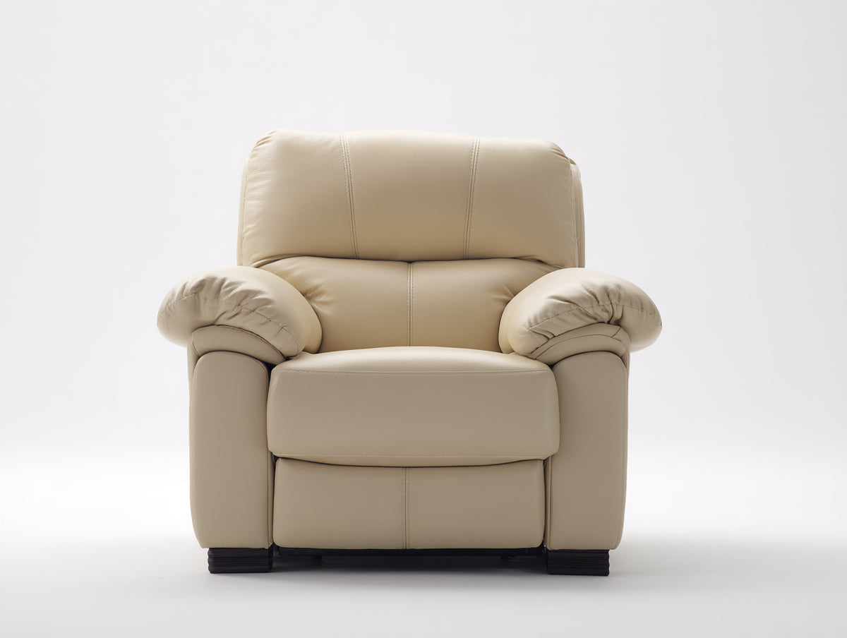 Sillón reclinable de piel sintética beige 90 x 95 x 100 cm - color beige - diseño cómodo con respaldo ajustable