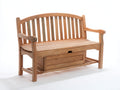 Banco de jardín de madera con cajón de almacenamiento 150x60x90 cm - color natural - estilo rústico exterior