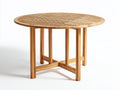 Mesas de jardín de madera 120 x 120 x 76 cm - madera natural - diseño redondo con tablero de listones