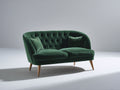 Sofás lineales de terciopelo 185x86x82 cm - Verde oscuro - Diseño moderno con respaldo capitoné