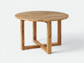 Mesa de jardín redonda 140x140x75 cm - madera acabado natural - diseño clásico para exterior