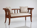 Banco de jardín de madera 180 x 70 x 85 cm - color marrón - diseño clásico con respaldo y reposabrazos